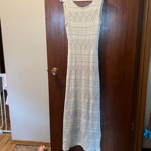 Crochet dress. Low v back